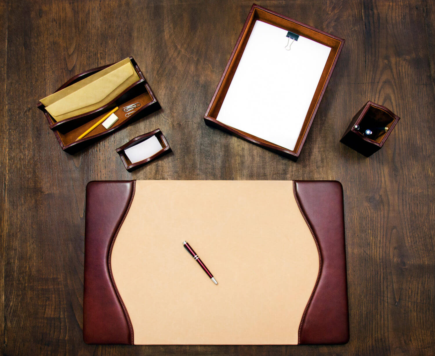 Leather Desk Set