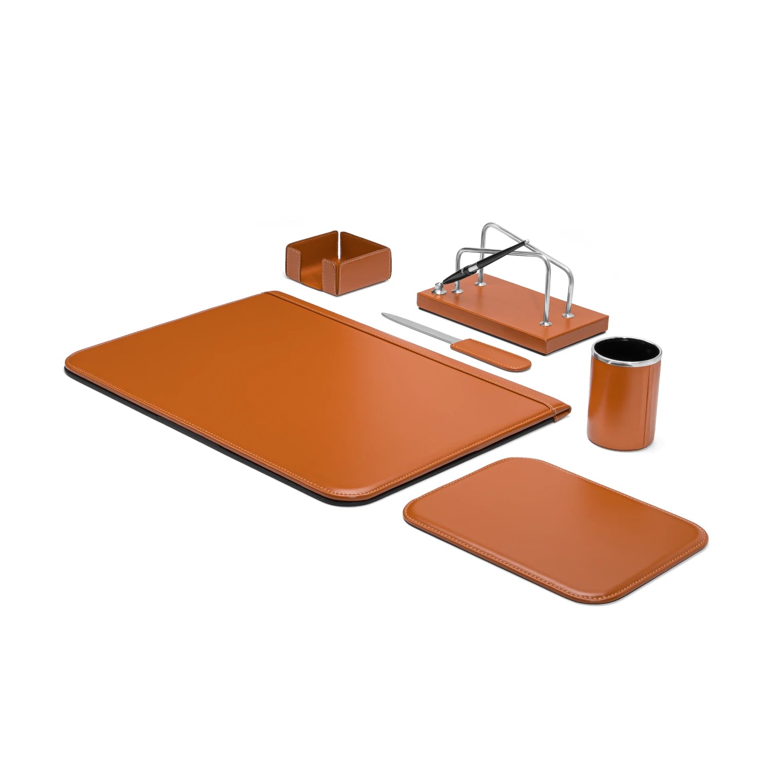 Orange desk set with mouse pad