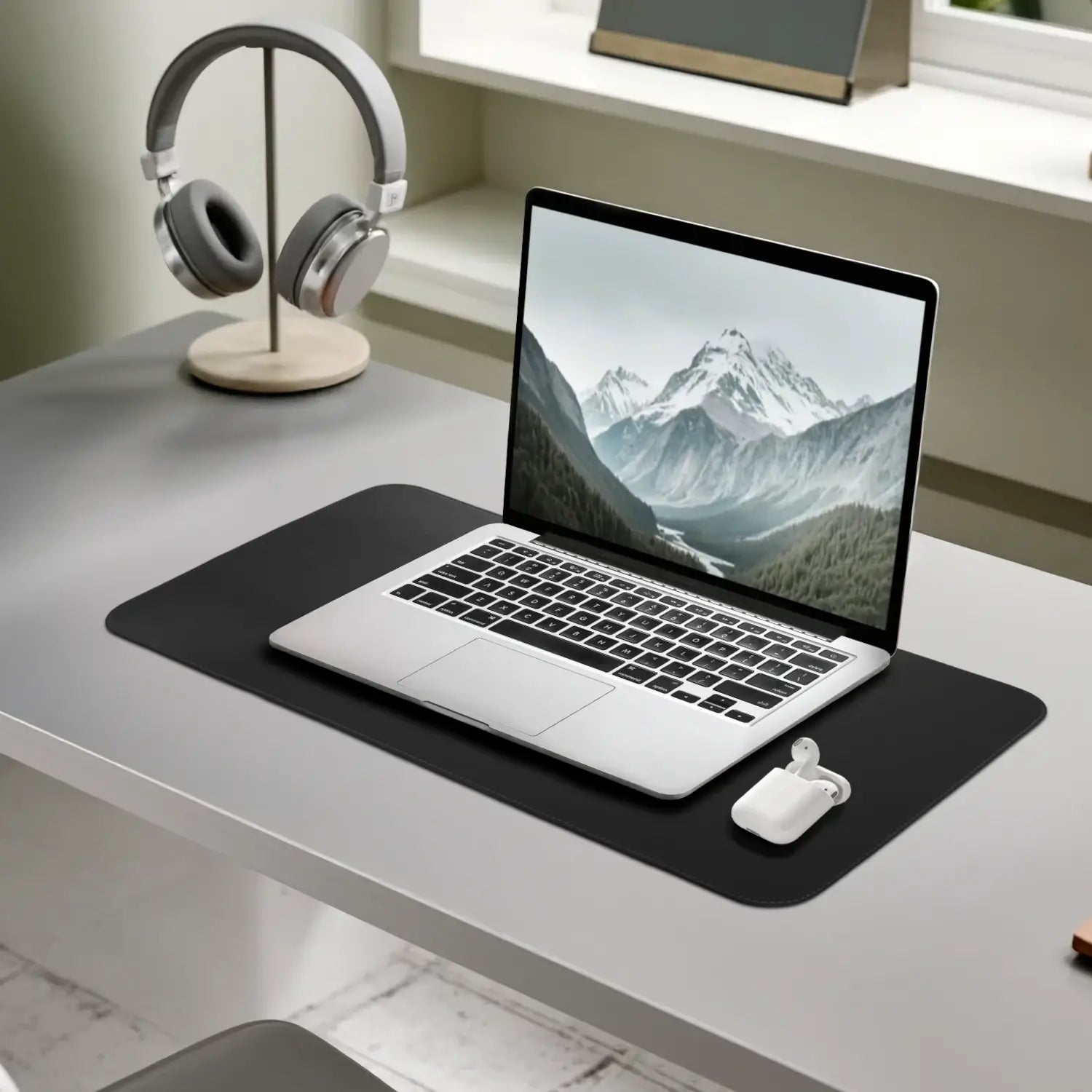 Black Leather Desk Pad
