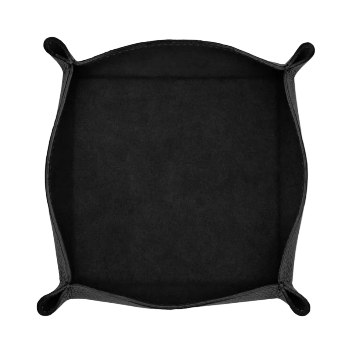 black leather valet tray