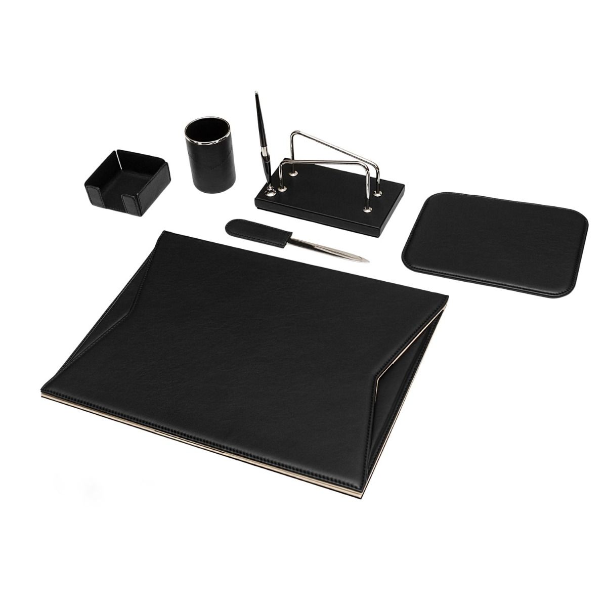 Leather Desk Set, 6-piece
