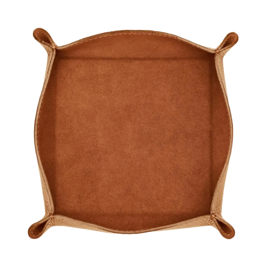 leather valet tray light brown