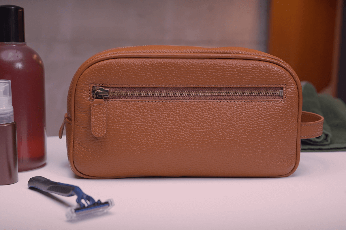 leather toiletry bag