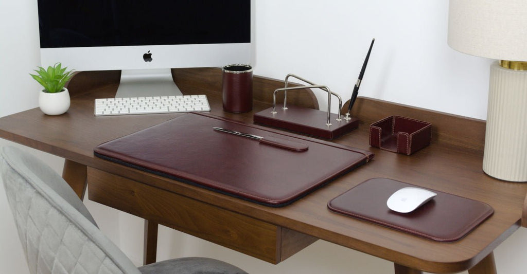 leather desk set