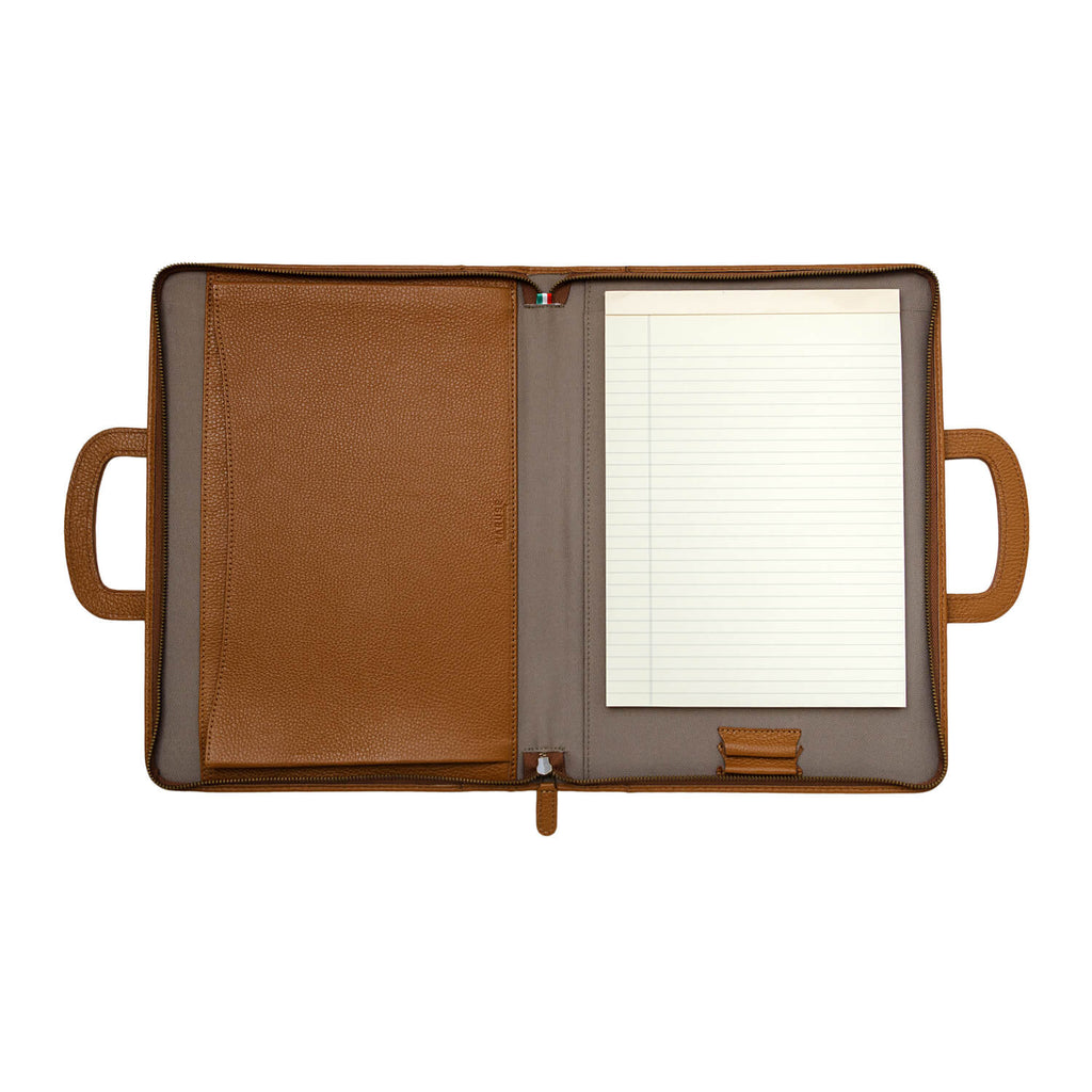 Leather document holder with handles