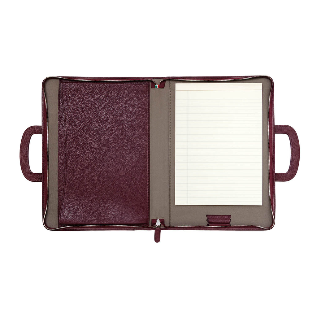 Leather document holder with handles
