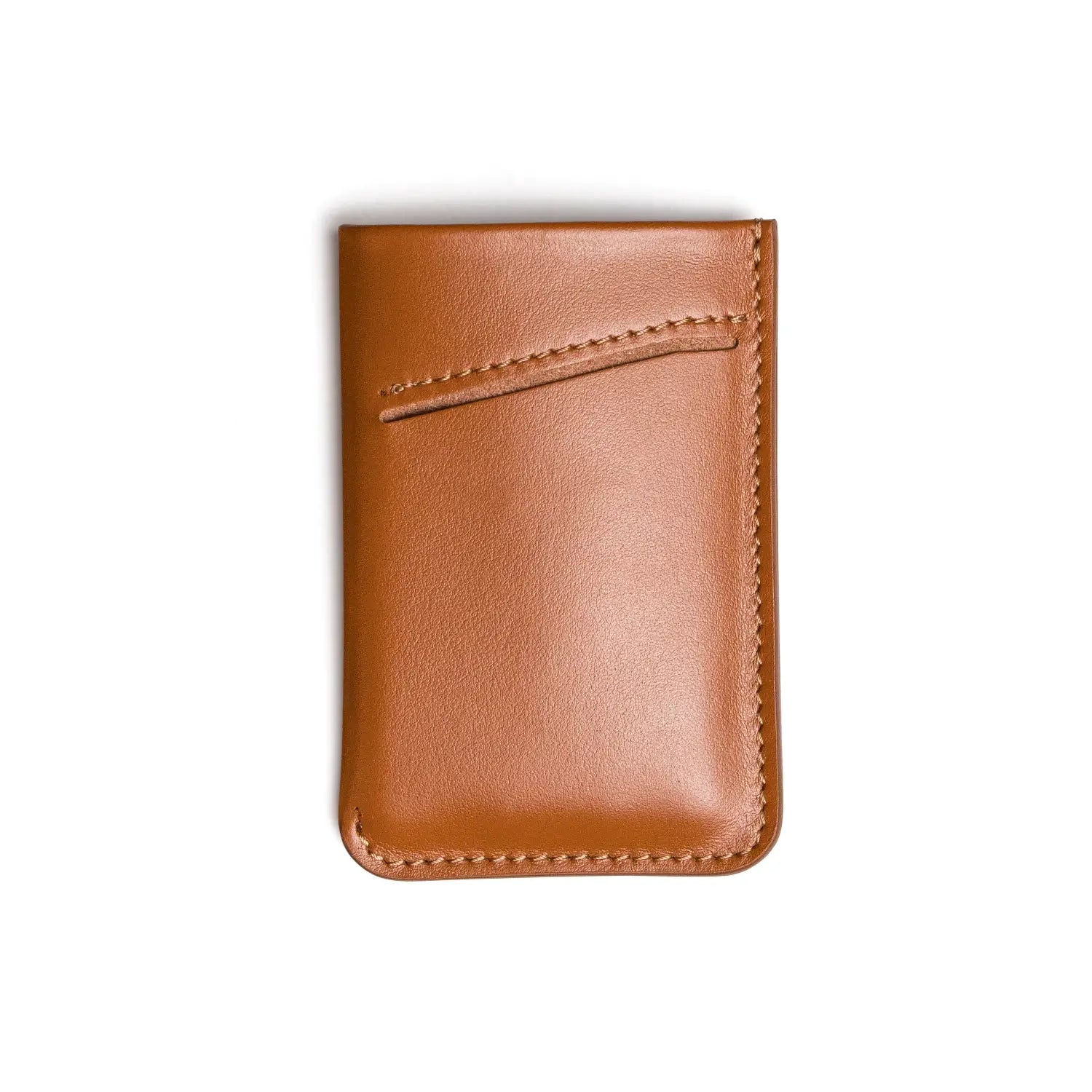 Leather Card Sleeve Cognac