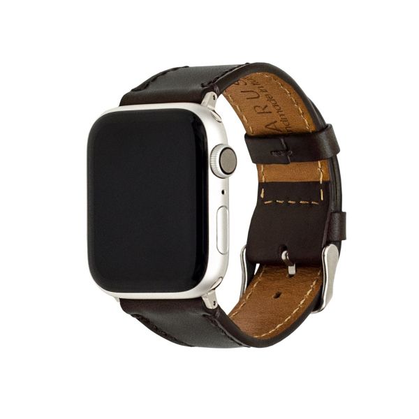 Leather Watch Band Silver
