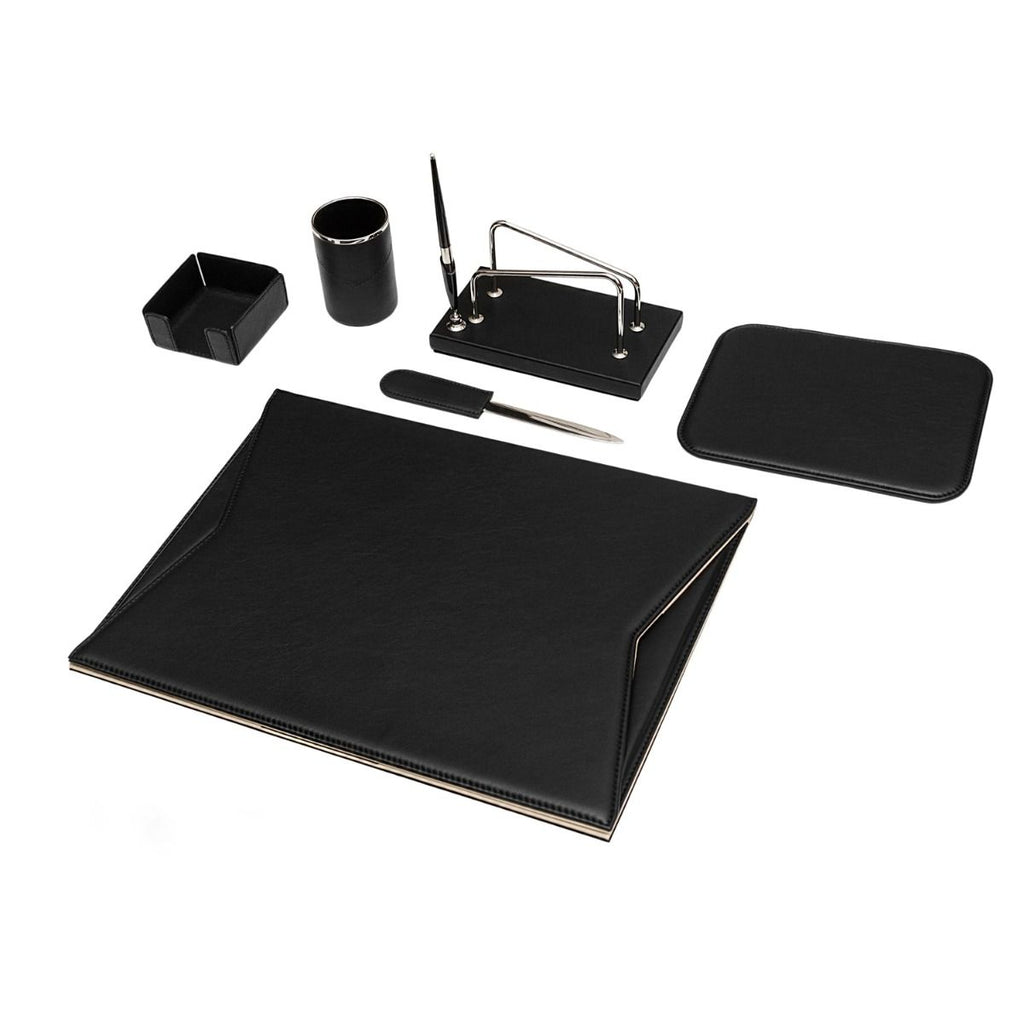 Leather Desk Set - Desk Accessories Brown