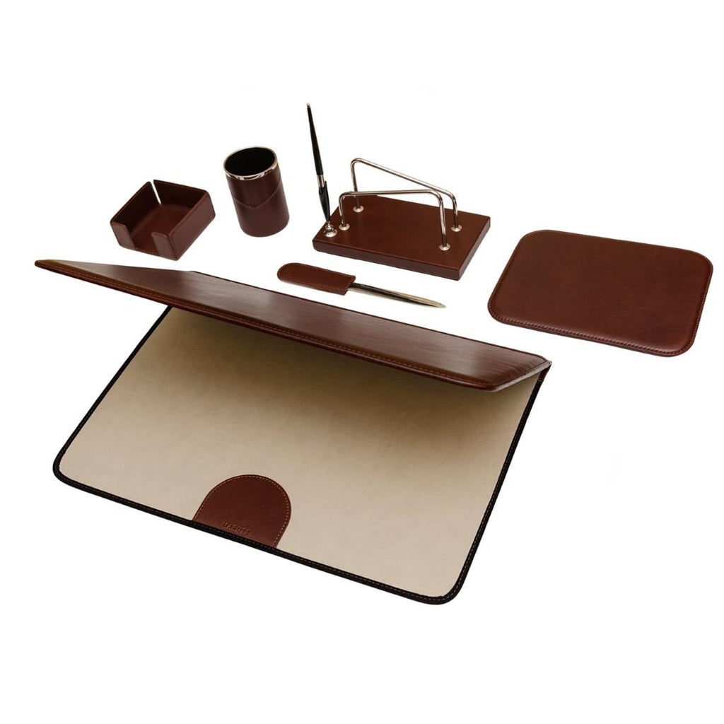 Leather Desk Set, 6-piece